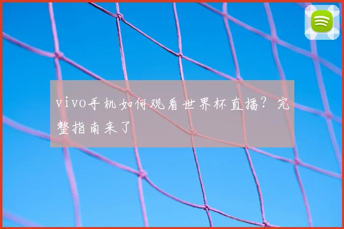 vivo手机如何观看世界杯直播?完整指南来了